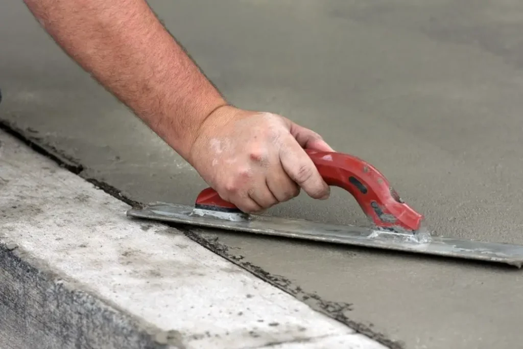 Concrete being smoothed out