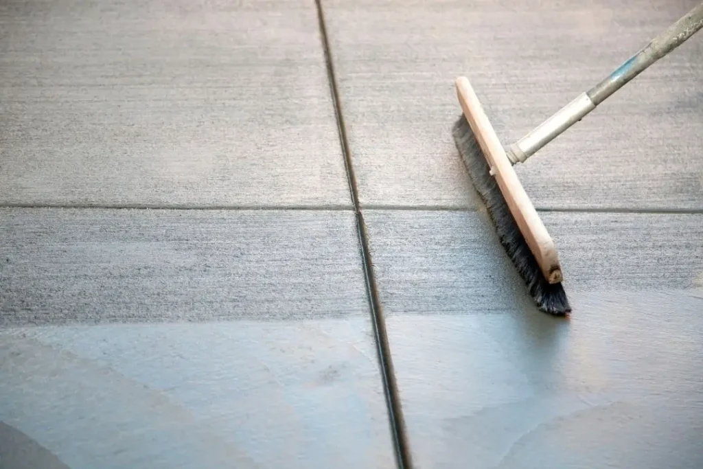 Concrete with a broom finish