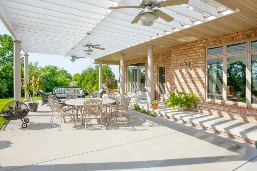 backyard concrete patio