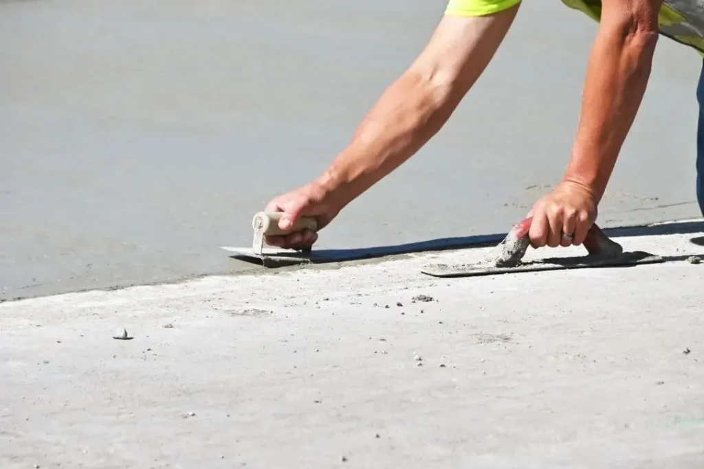 concreter finishing concrete surface