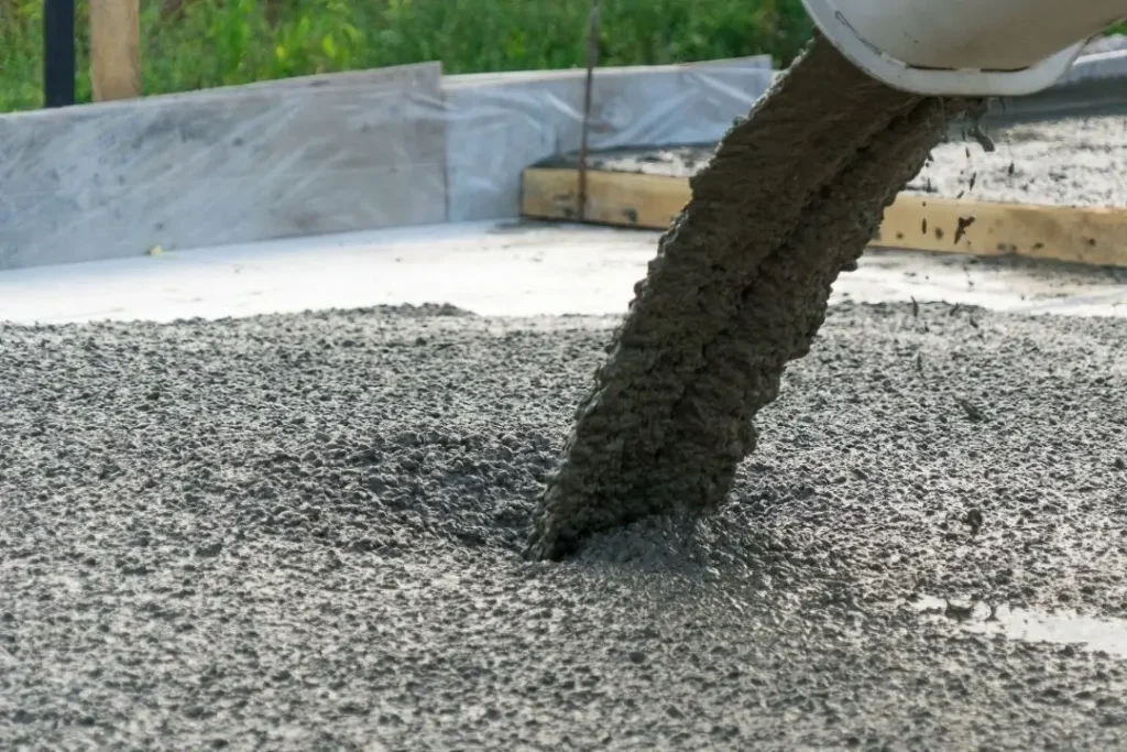 pouring of concrete slab